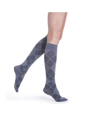 Microfiber Shades for Women 15-20 mmHg Graphite Argyle