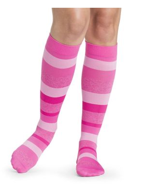 Microfiber Shades for Women 15-20 mmHg Pink Stripe