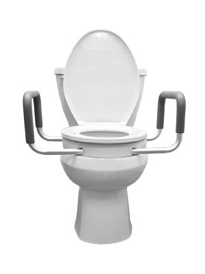 2” Raised Toilet Seat with Arms Elongated