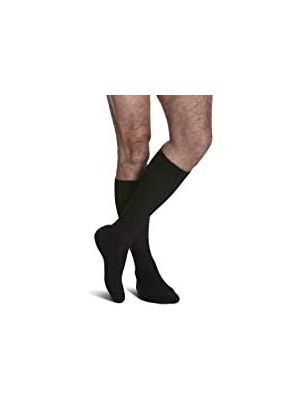 Sigvaris 191 Sea Island Cotton for Men 15-20 mmHg Closed Toe Calf Black