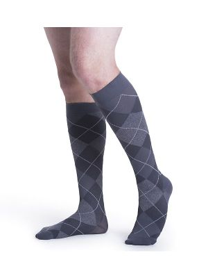 Microfiber Shades for Men 15-20 mmHg Graphite Argyle