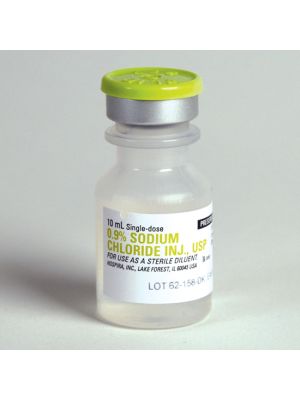 Sodium Chloride 0.9% Injection USP Diluent 10mL Plastic Vial Case/25