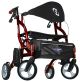 Airgo Fusion Side-Folding Rollator & Transport Chair Cranberry