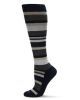 Unisex Multi Striped Cotton Blend 15-20 mmHg Graduated Compression Socks Size 9-11 Blue Stripe