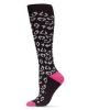Women's Leopard Nylon 15-20 mmHg Graduated Compression Socks Size 9-11 Black