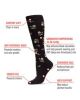 Women's Floral Nylon 15-20 mmHg Graduated Compression Socks Size 9-11 Black