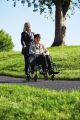 Ultralight Transport Chair Permanent Armrest Swing-Away Leg Rest 300-lb. Weight Capacity Blue