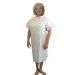 Convalescent Comfort Gown White With Blue Print